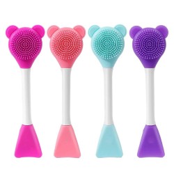 Perie Faciala Din Silicon Cu Spatula Roz